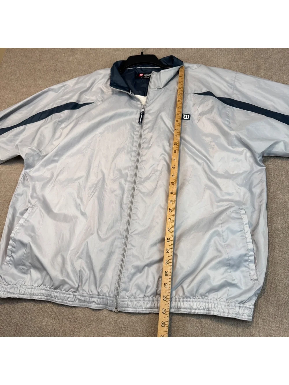 Wilson Staff Jacket Mens 2XL Golf Windbreaker Insulated Lined Striped Gray